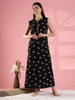 Noir Bow Print Rayon Nighty Sleeveless Lounge Wear