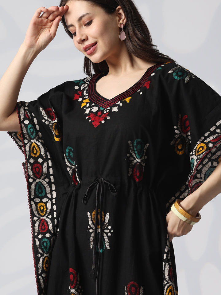 Pure cotton batik print kaftan nighty for women online