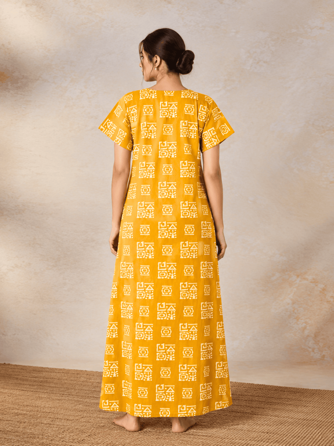 Pure cotton A line batik nighty dress for women online