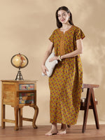 Pure Cotton Floral A Line Nighty for Women Soft Feel