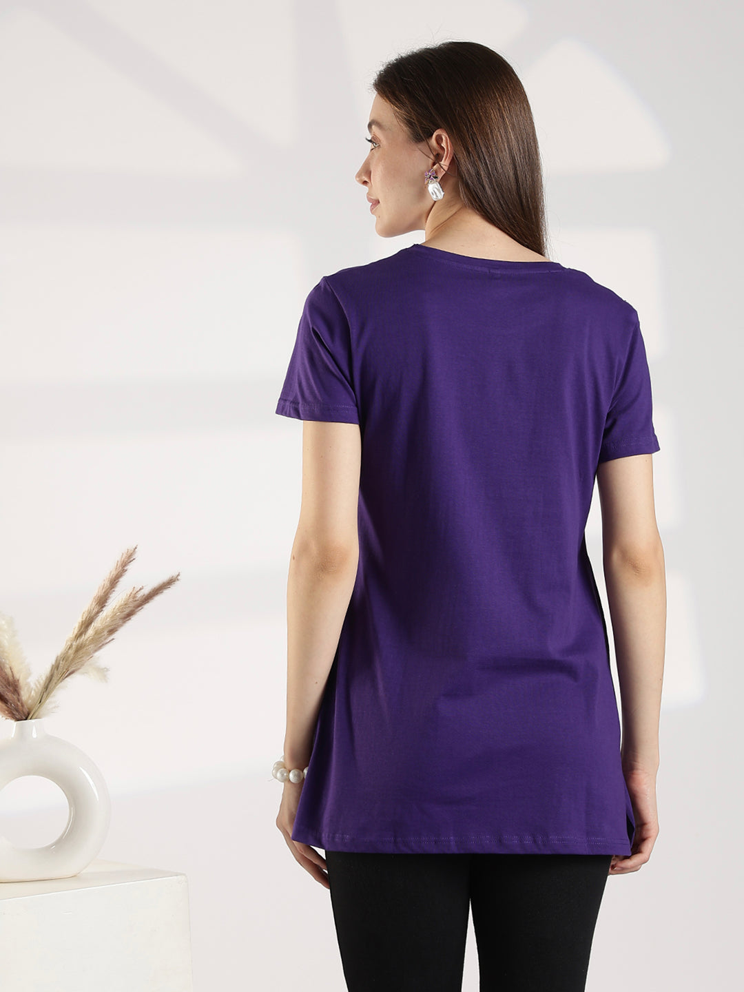 Violet soft hosiery cotton long t shirt for women