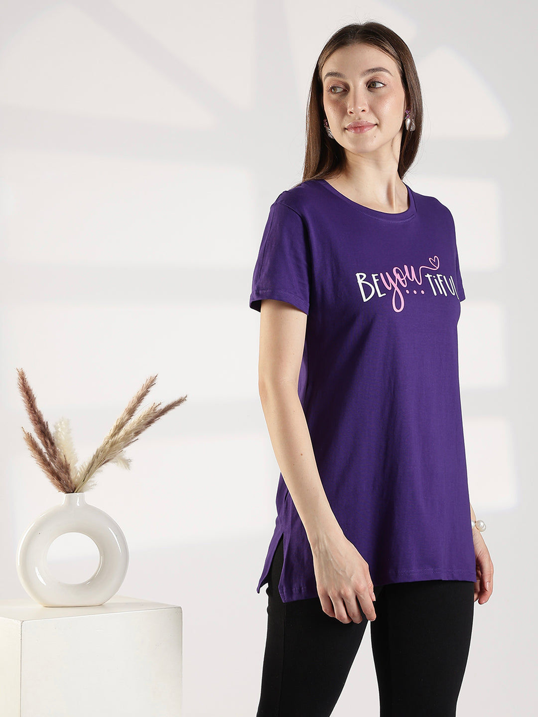 Violet soft hosiery cotton long t shirt for women
