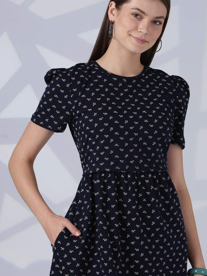 Jasmine blue floral comfy maternity nighty for women