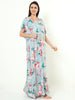 Rayon Designer Nighty Floral Grey