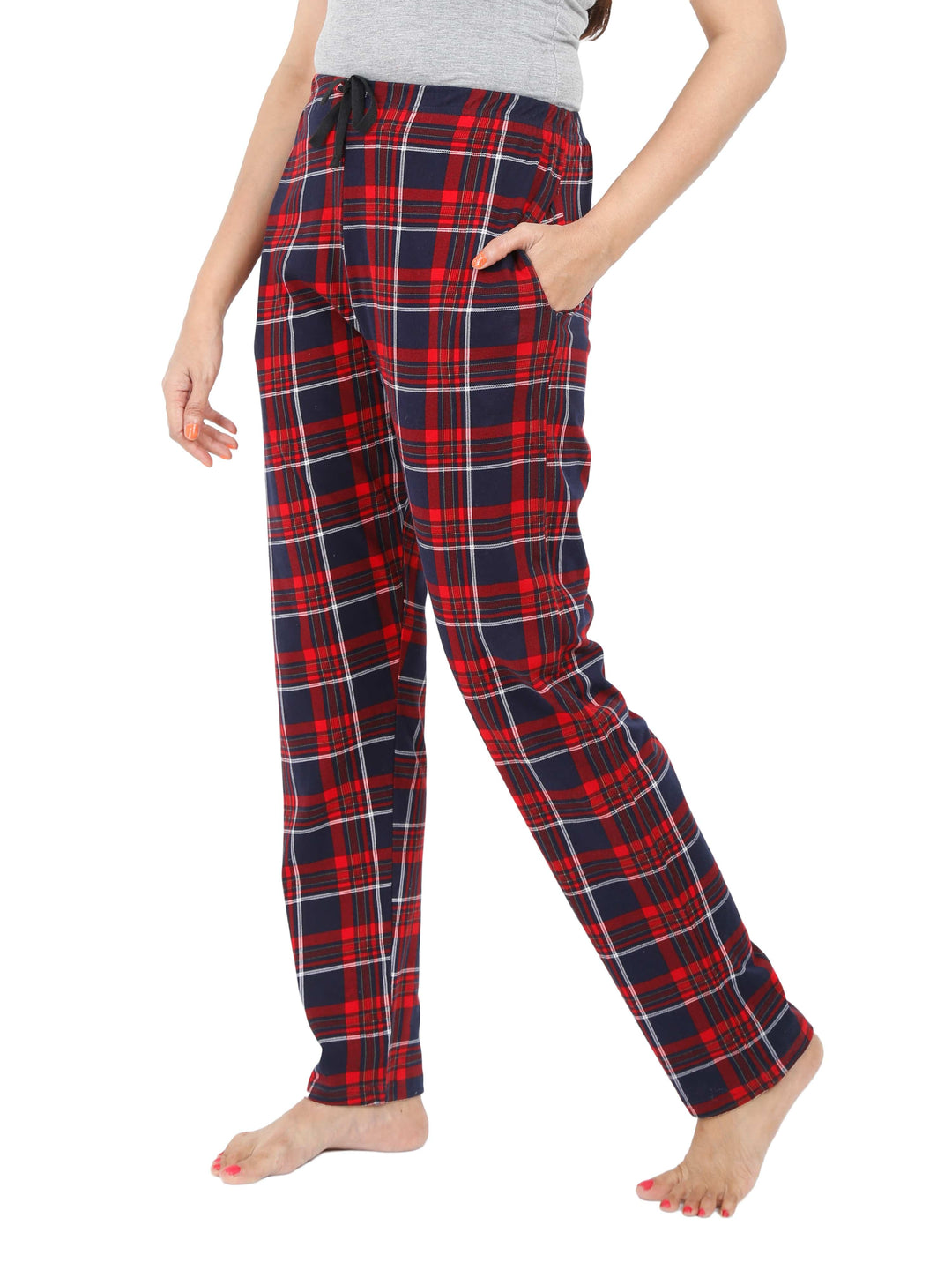  Pyjama  Buy Red Checks Hosiery Cotton Pyjama Lower Night Pants- 9shines label 