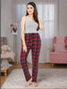 Red Checks Hosiery Cotton Pyjama
